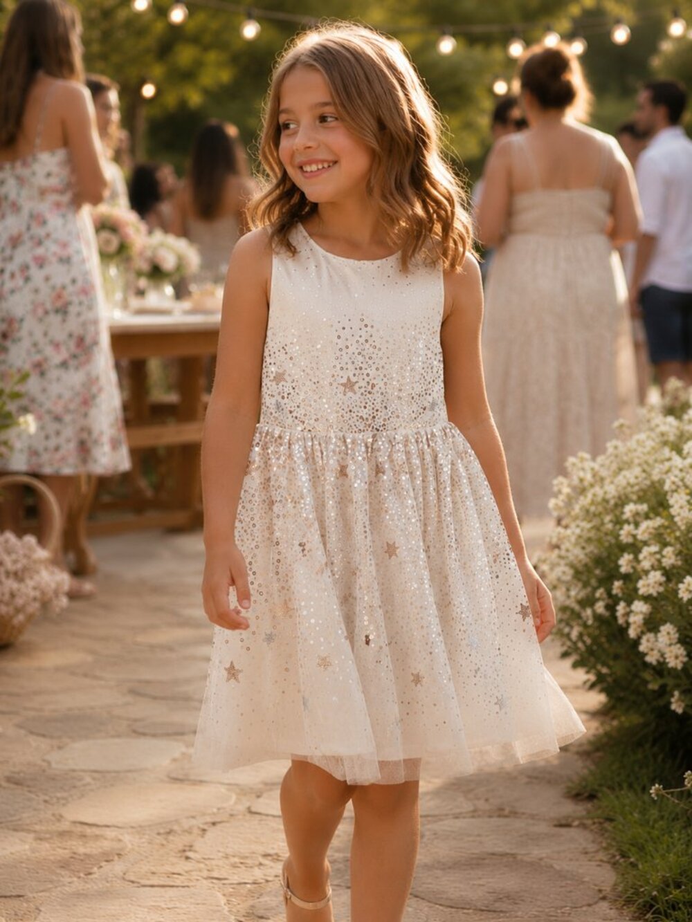 Party-ready white tulle dress